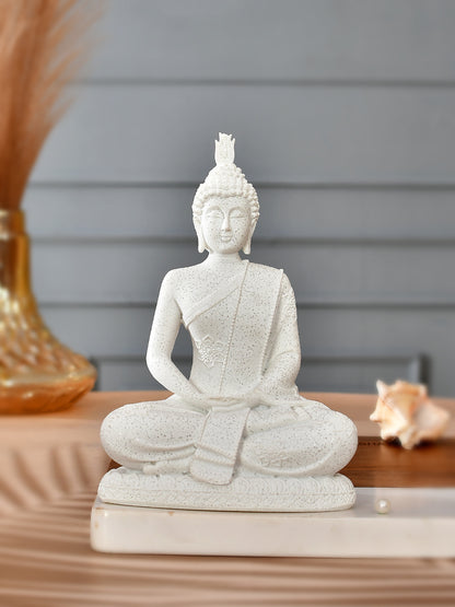 Sacred Serenity Buddha Statue in White