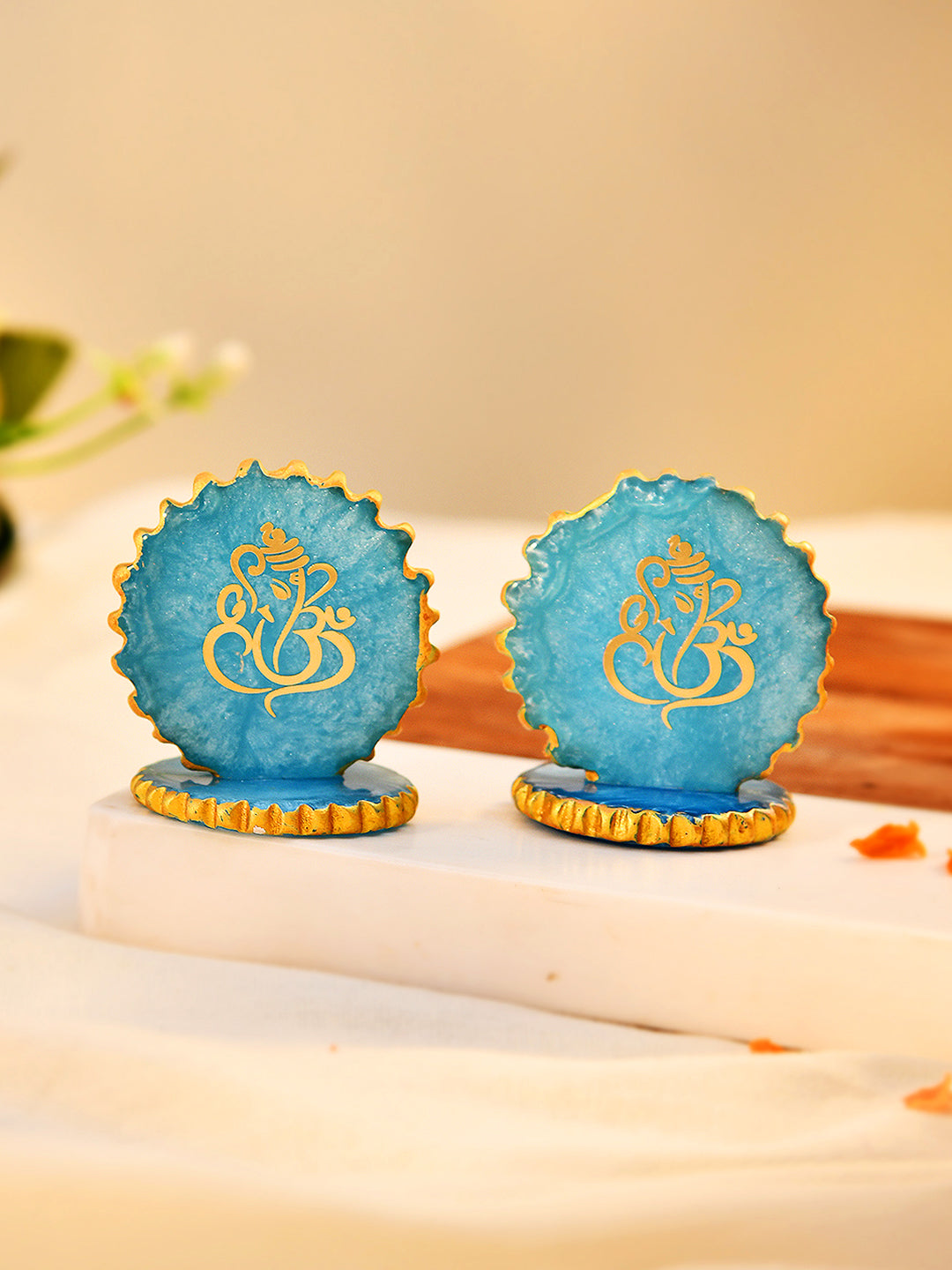 Set of 2 Blue Ganesha Showpiece