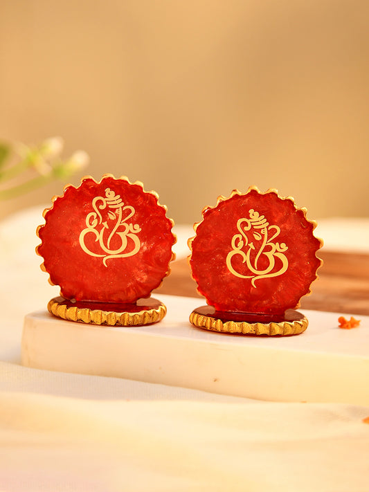 Set of Red Ganesha Showpiece