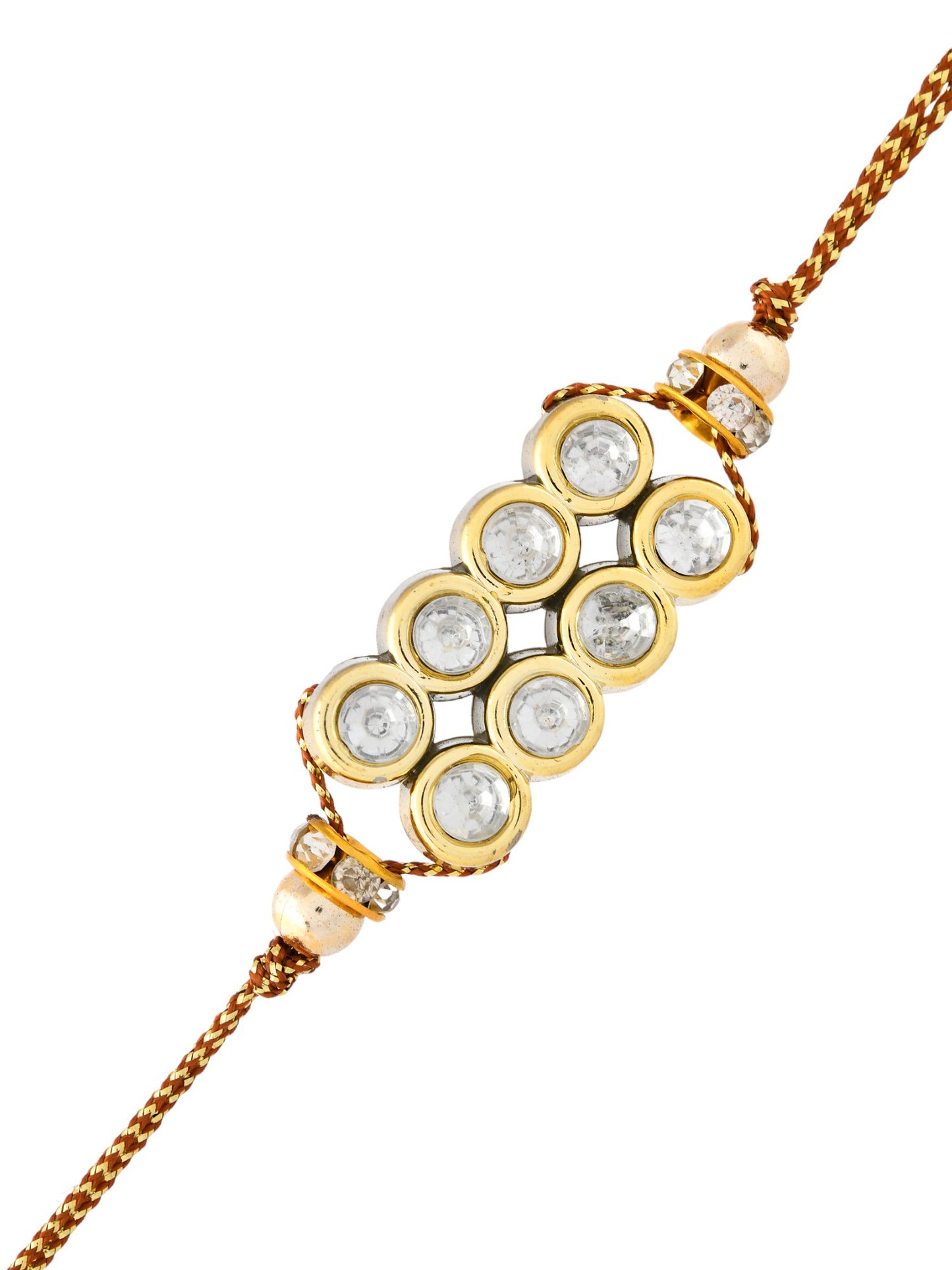 Antique Finish Rakhi with American Diamonds
