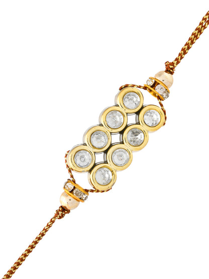 Antique Finish Rakhi with American Diamonds