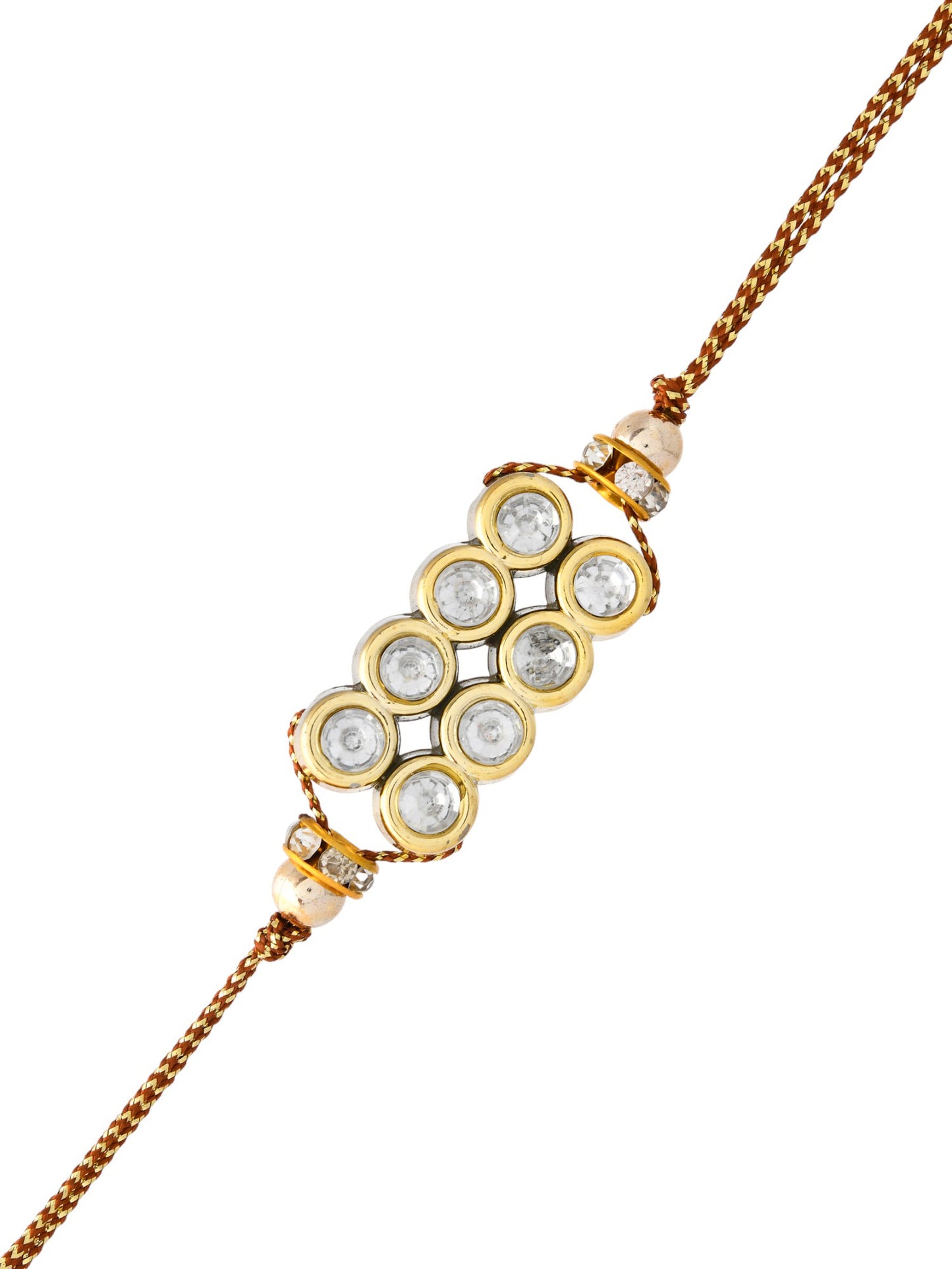 Antique Finish Rakhi with American Diamonds
