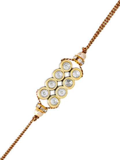Antique Finish Rakhi with American Diamonds