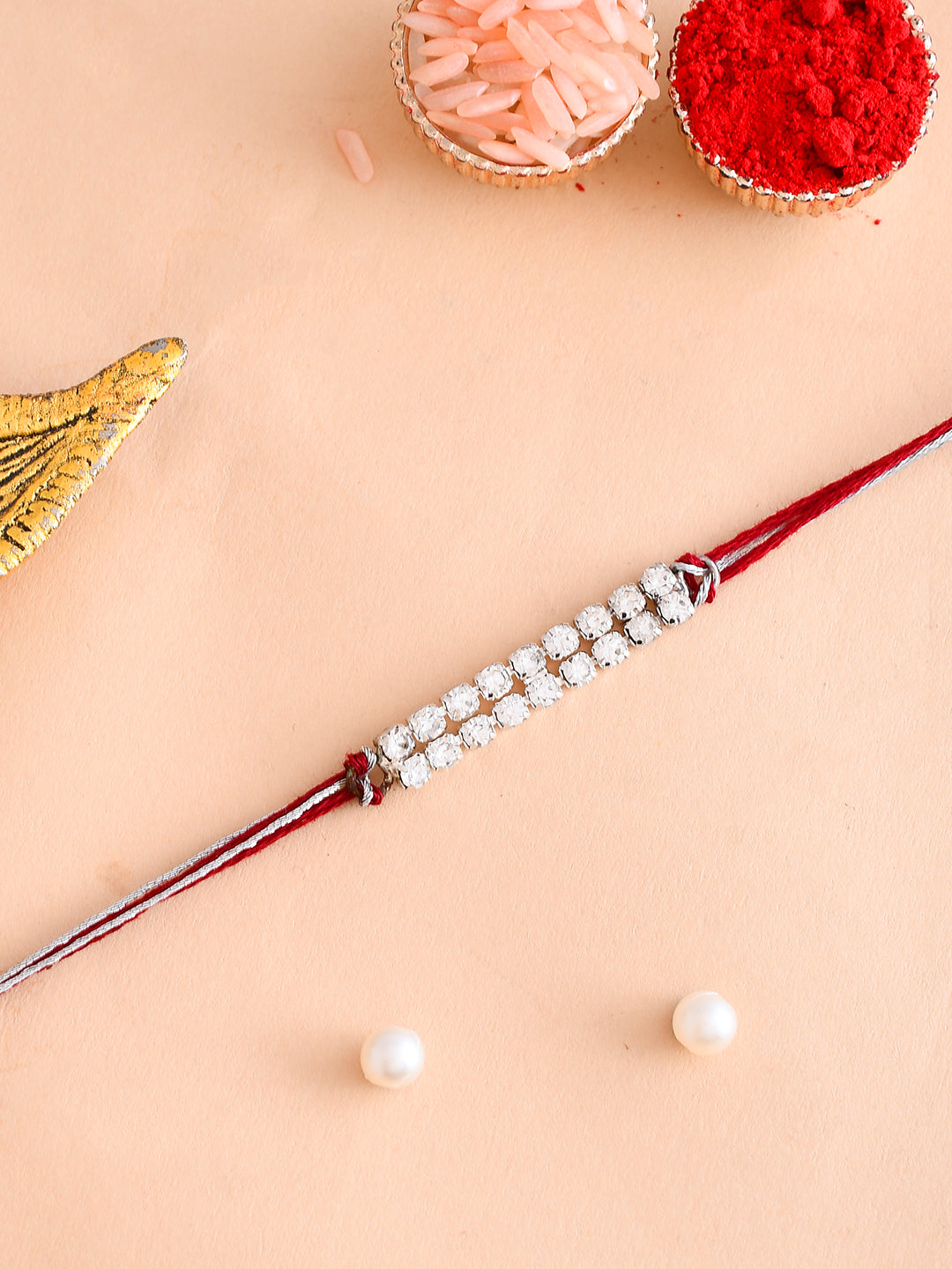 Charming Crystal Stone Studded Bracelet Style Rakhi