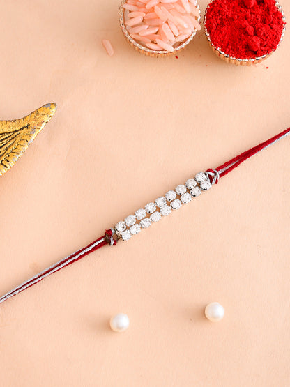 Charming Crystal Stone Studded Bracelet Style Rakhi