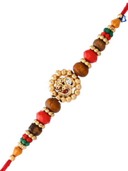 Multicolor Beads & AD Studded OM Rakhi