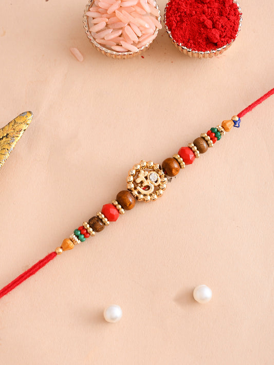 Multicolor Beads & AD Studded OM Rakhi