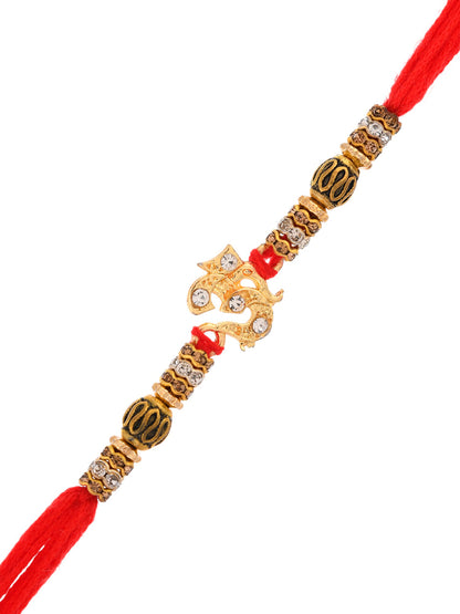 Stone Studded OM Motif Rakhi