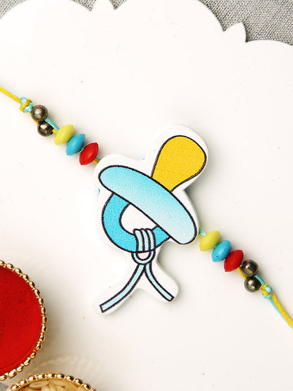 Wonderful Blue & Yellow Stylish Kids Rakhi