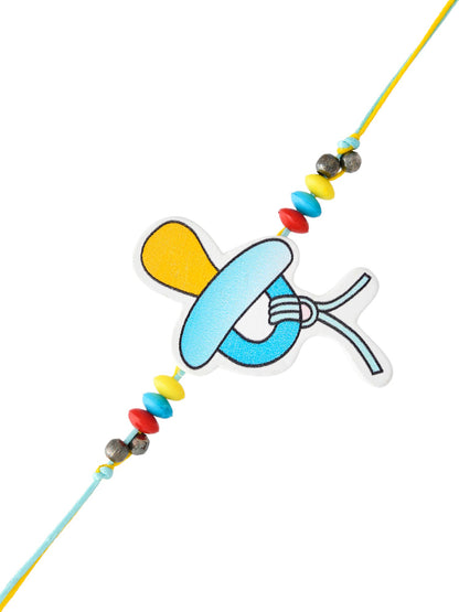 Wonderful Blue & Yellow Stylish Kids Rakhi