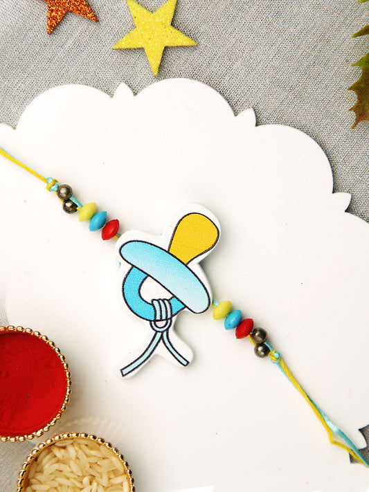 Wonderful Blue & Yellow Stylish Kids Rakhi