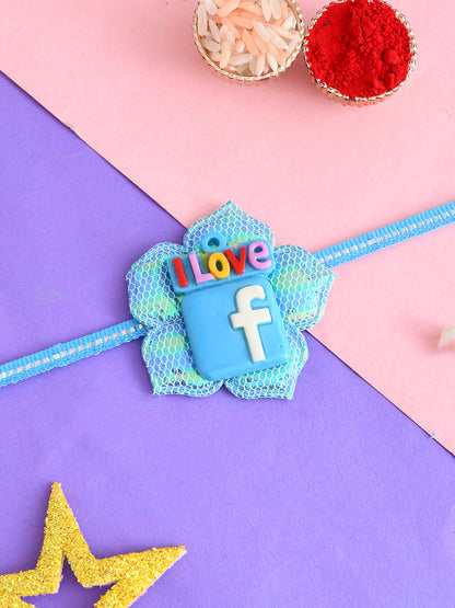 Blue Colored Facebook Logo Kids Rakhi