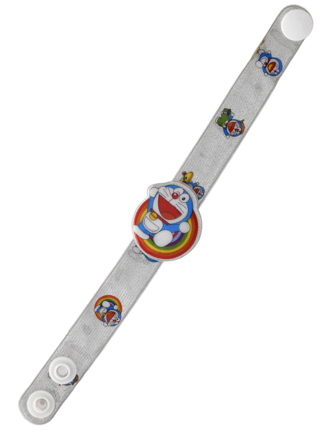 Silver Wrist Band Doremon Motif Kids Rakhi