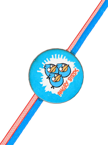 Blue Tri Angry Birds Motif Kids Rakhi