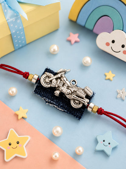 Amazing Metallic Motorbike Kids Rakhi