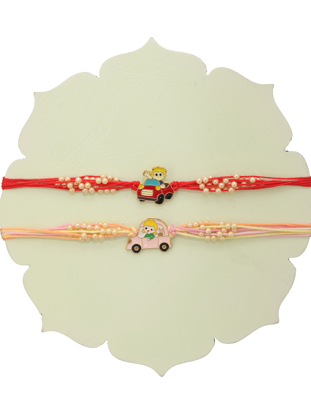 Red and White Animal Kids Rakhi Set