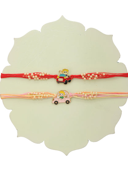 Red and White Animal Kids Rakhi Set