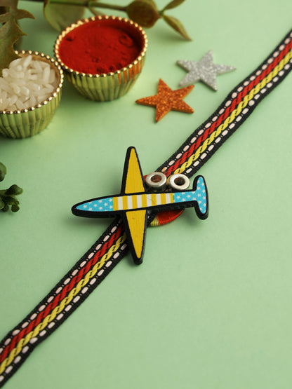 Blue & Yellow Aeroplane Rakhi