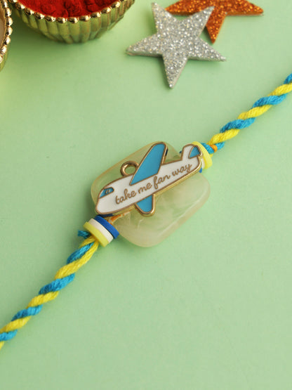 White & Blue Aeroplane Rakhi