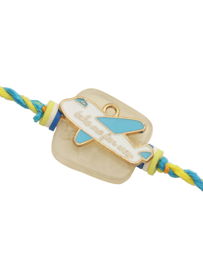 White & Blue Aeroplane Rakhi