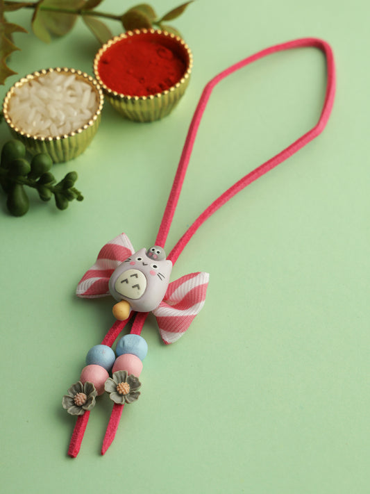 Bow with Cat and Beads Rakhi