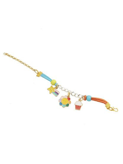 Cute little Floral Charm Bracelet Rakhi