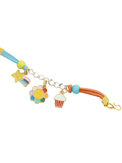 Cute little Floral Charm Bracelet Rakhi