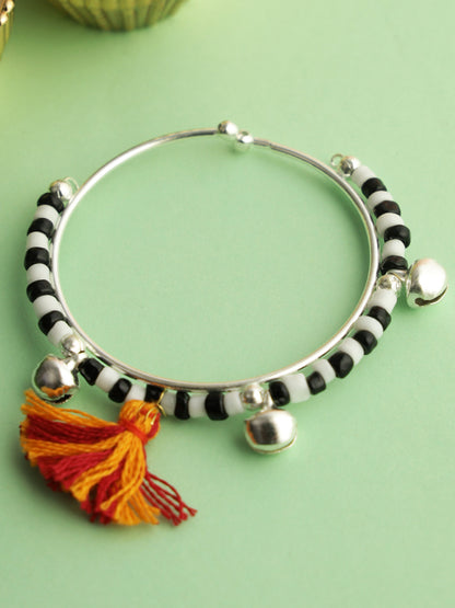 Black & White Beads Kada Bracelet Rakhi for New Born