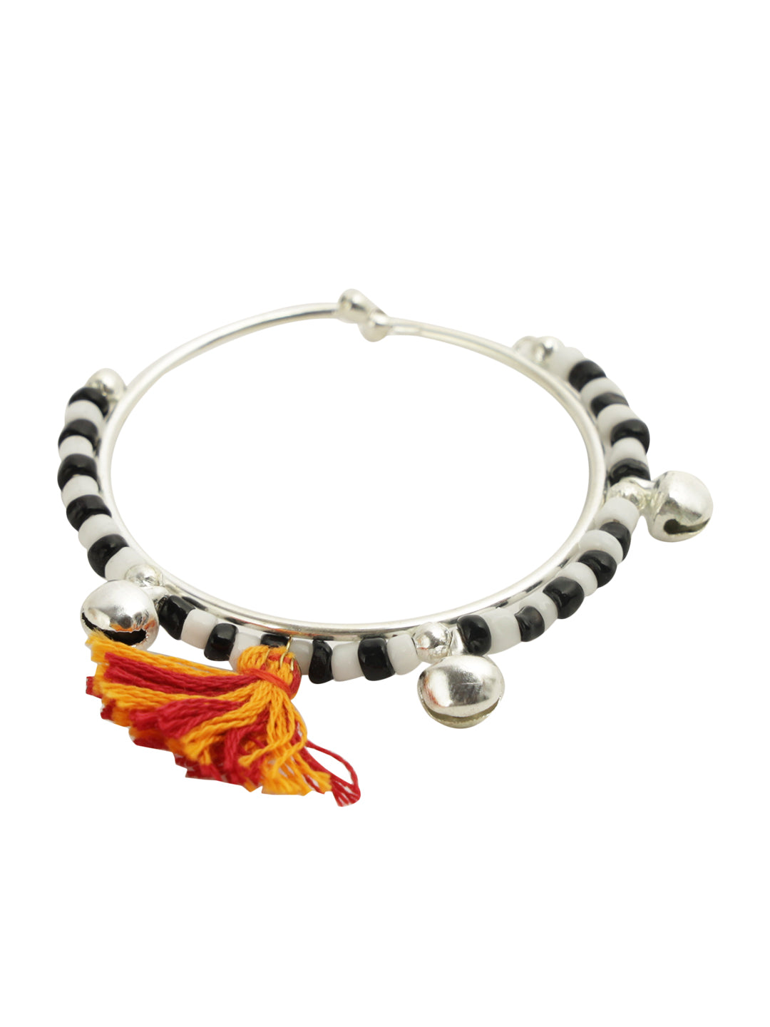 Black & White Beads Kada Bracelet Rakhi for New Born