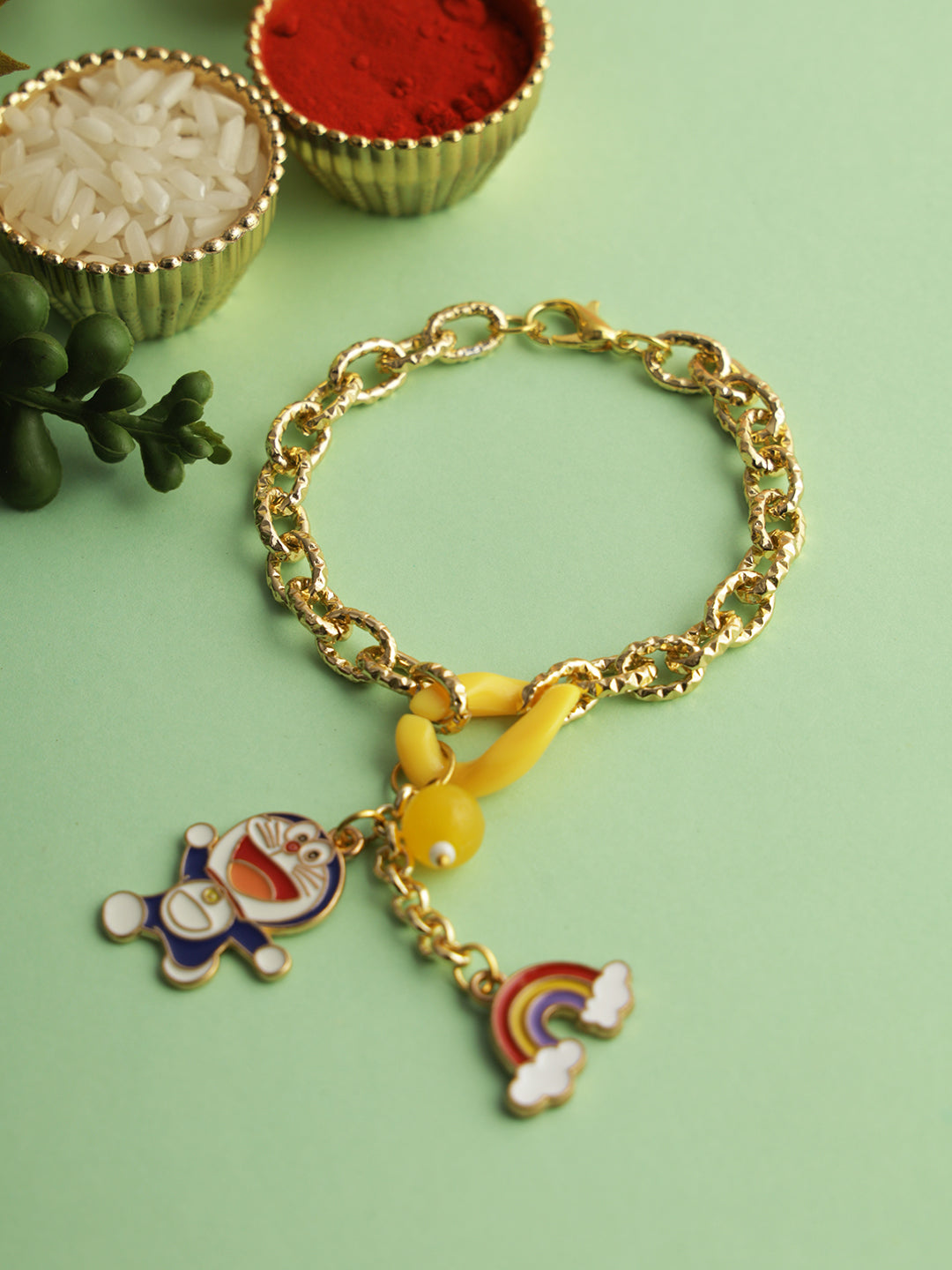 Doraemon Rainbow Charm Bracelet Rakhi