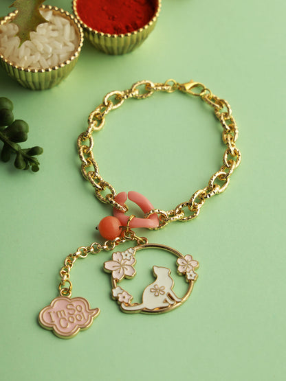 I'm so cool Enameled Charm Bracelet Rakhi