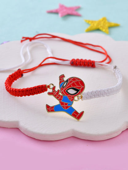 Spiderman Kids Rakhi with Red and White Adjustable Thread