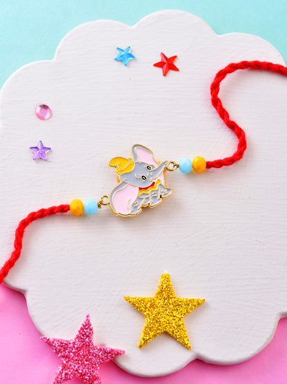 Dumbo Elephant Kids Rakhi with Red Thread and Beads