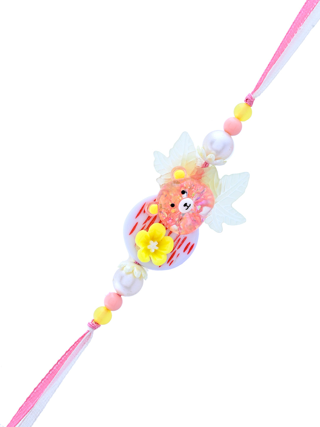Adorable Teddy Bear Rakhi for Kids with Floral Detailing