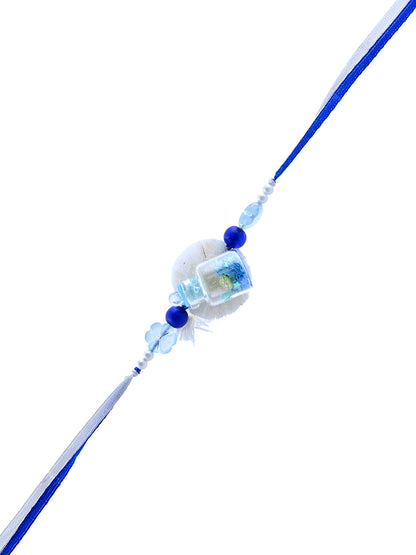 Mini Jar Kids Rakhi with Glitter Stars and Floral Beads