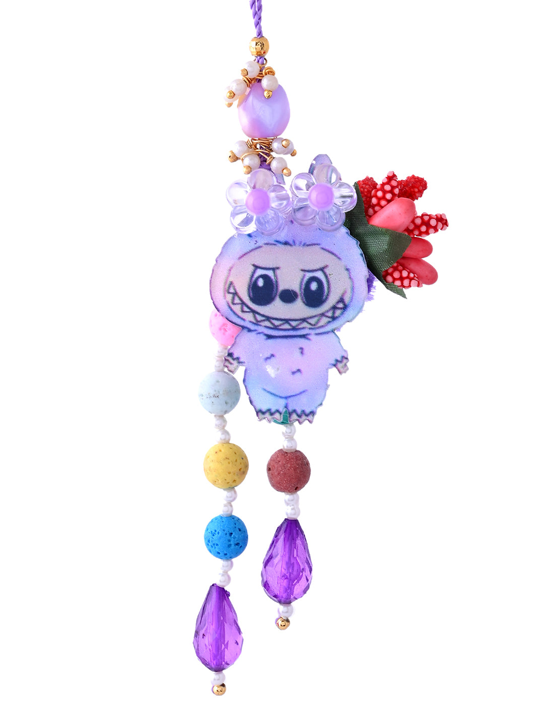 Labubu Purple Cartoon Beaded Charm