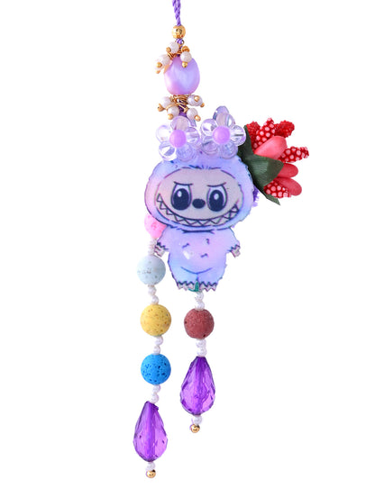 Labubu Purple Cartoon Beaded Charm
