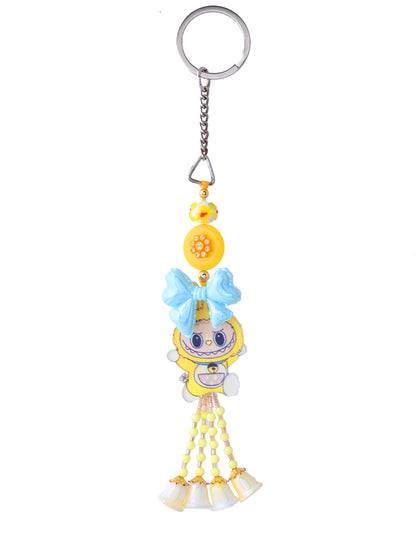 Labubu Yellow Bow Cartoon Keychain
