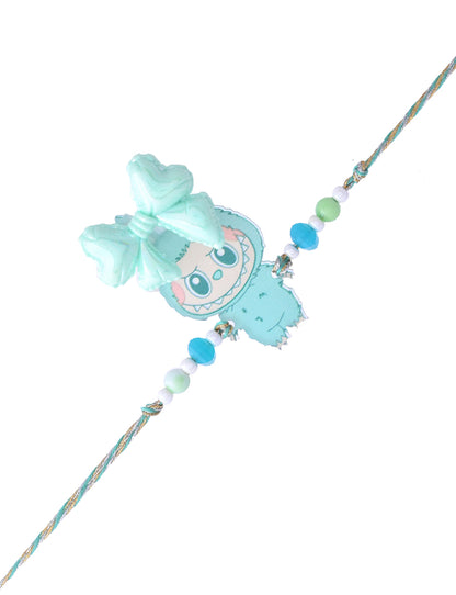 Mint Green Labubu Bracelet with 3D Bow & Beads