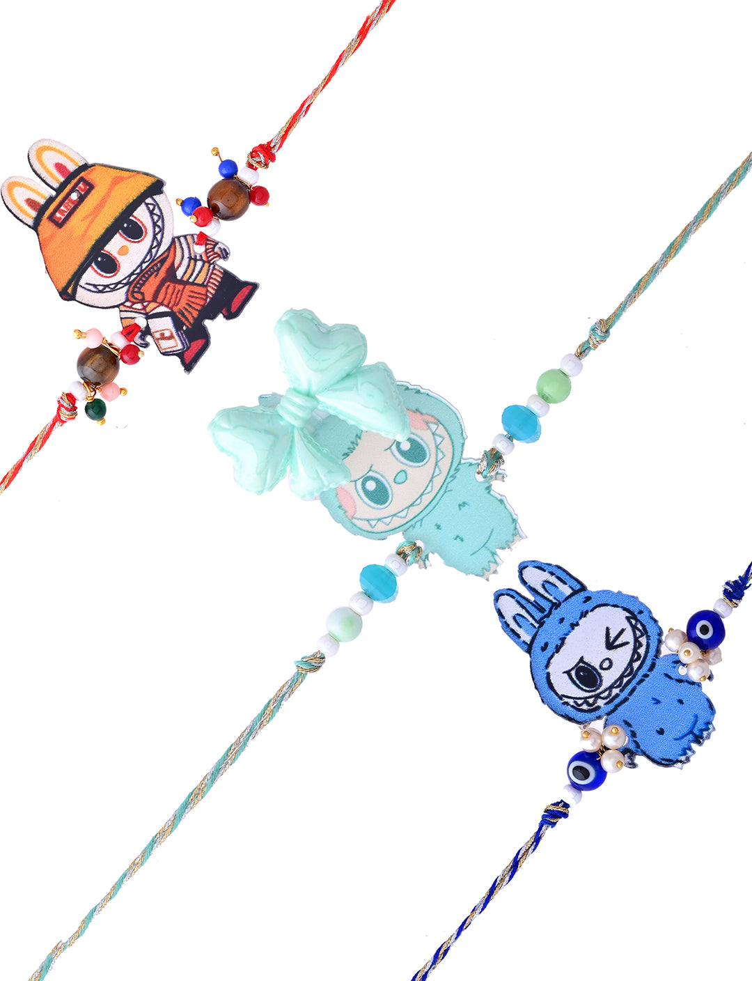 Red Rope Bunny Cartoon Bracelet with Flower Charm