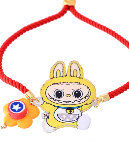 Labubu Yellow with Red Chain Bracelet