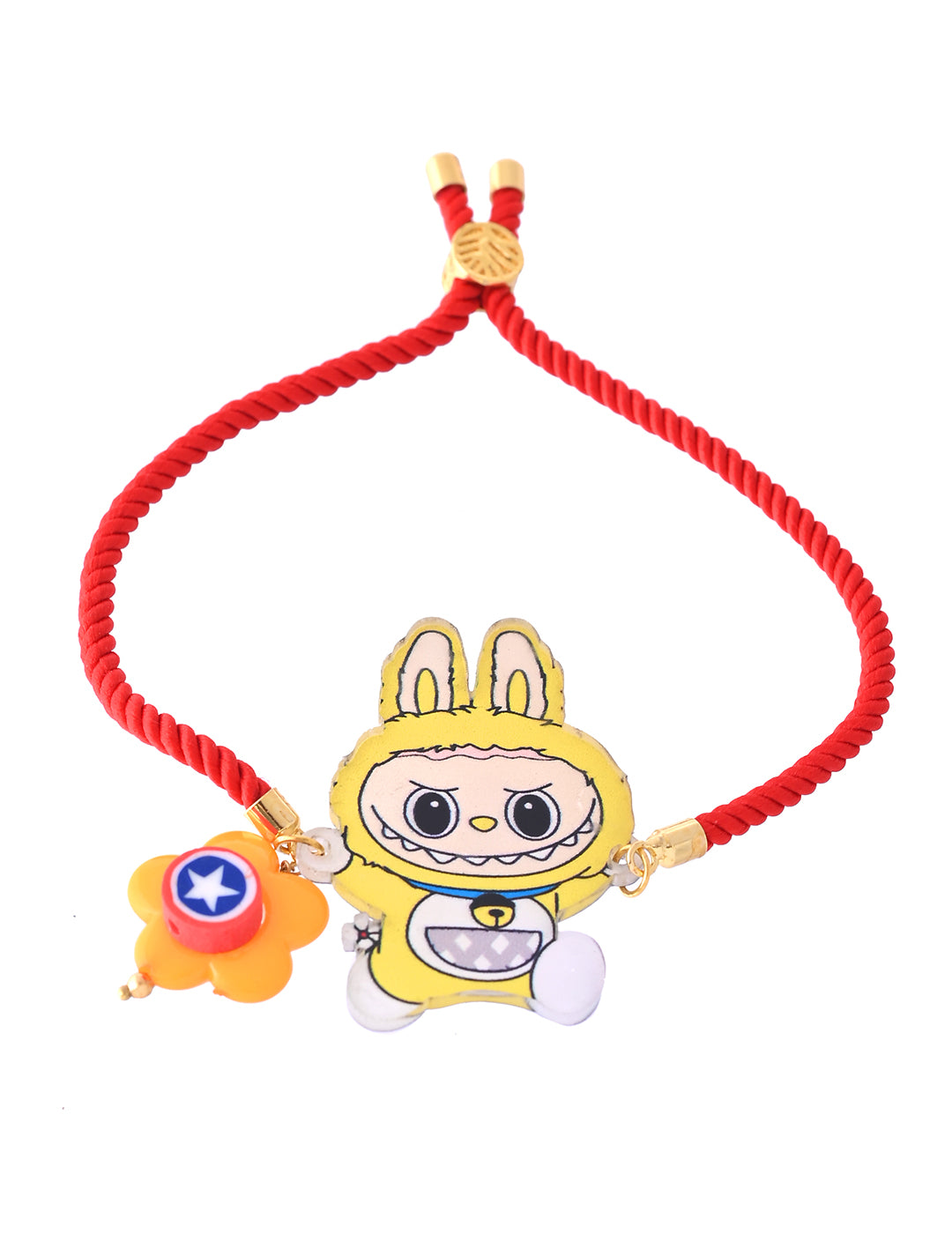 Labubu Yellow with Red Chain Bracelet