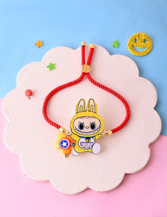 Labubu Yellow with Red Chain Bracelet