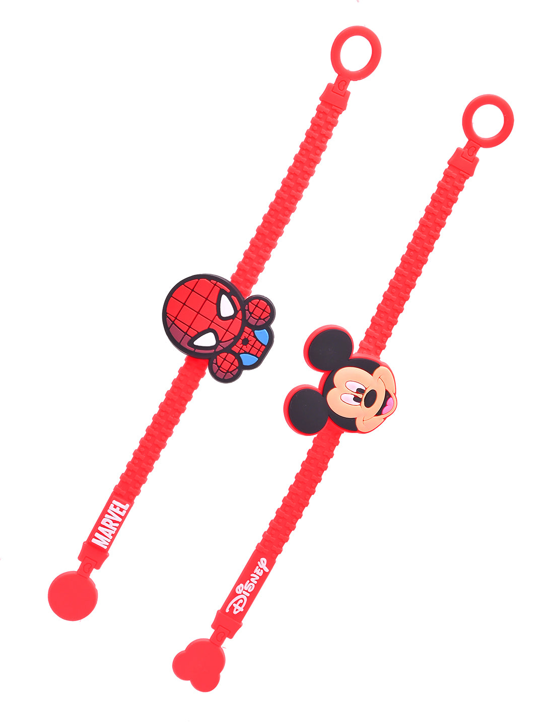 Set of 2 Marvel Spiderman & Disney Mickey Mouse Zipper Rakhis
