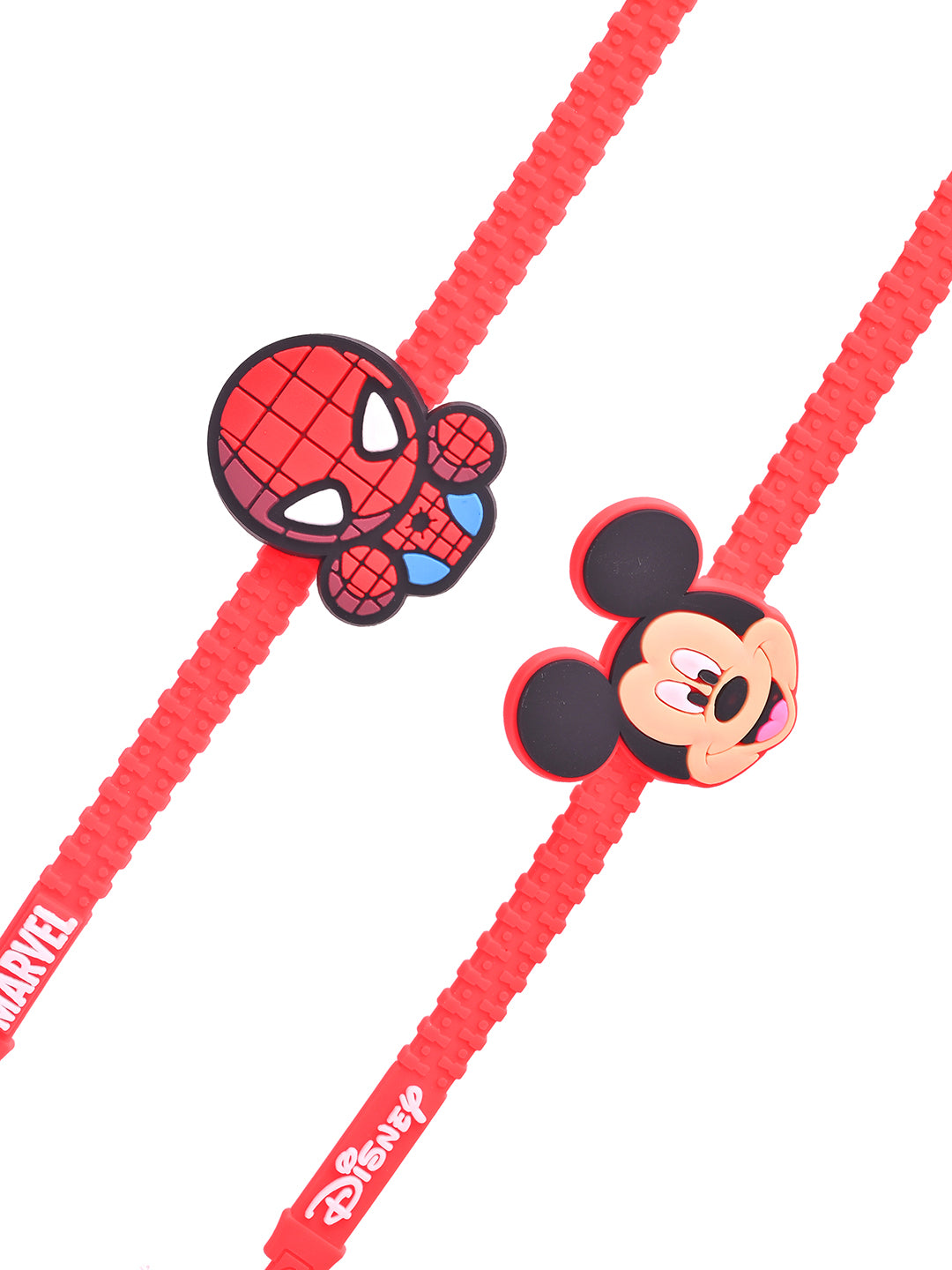 Set of 2 Marvel Spiderman & Disney Mickey Mouse Zipper Rakhis