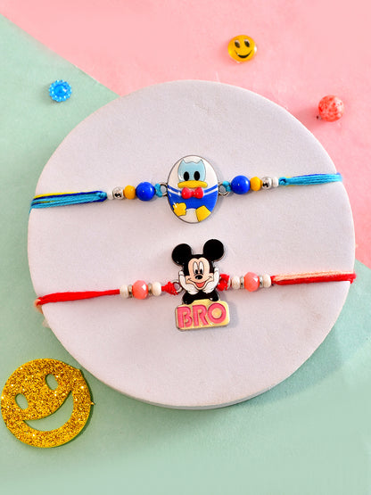 Set of 2 Donald Duck & Mickey BRO Printed Rakhis for Boys