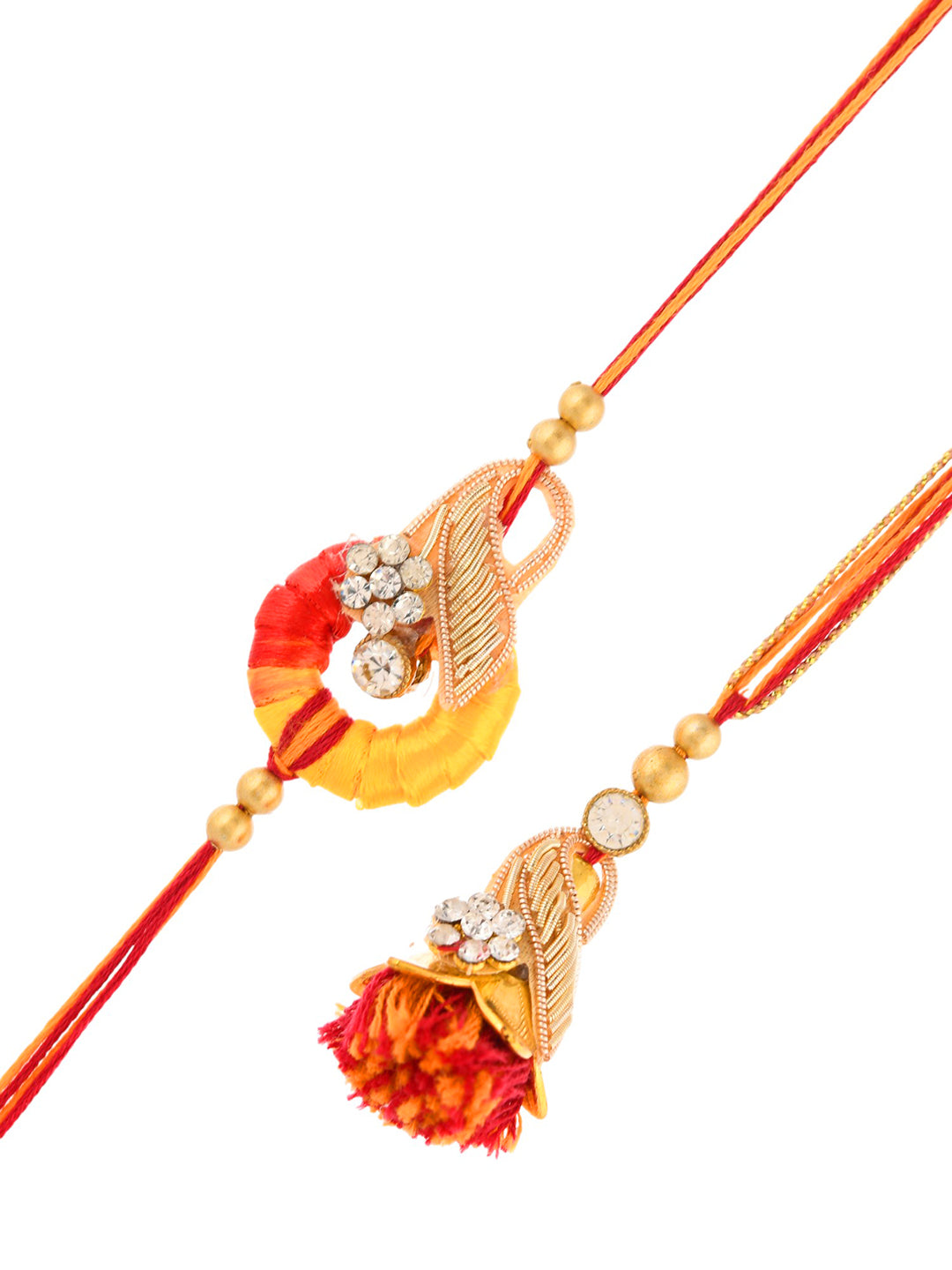 Handcrafted Mauli Rakhi with Embellished Beads