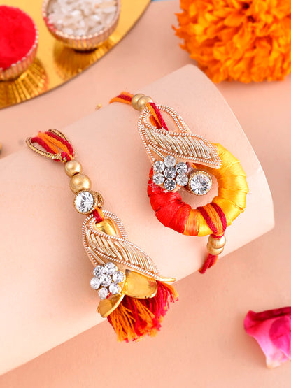 Handcrafted Mauli Rakhi with Embellished Beads