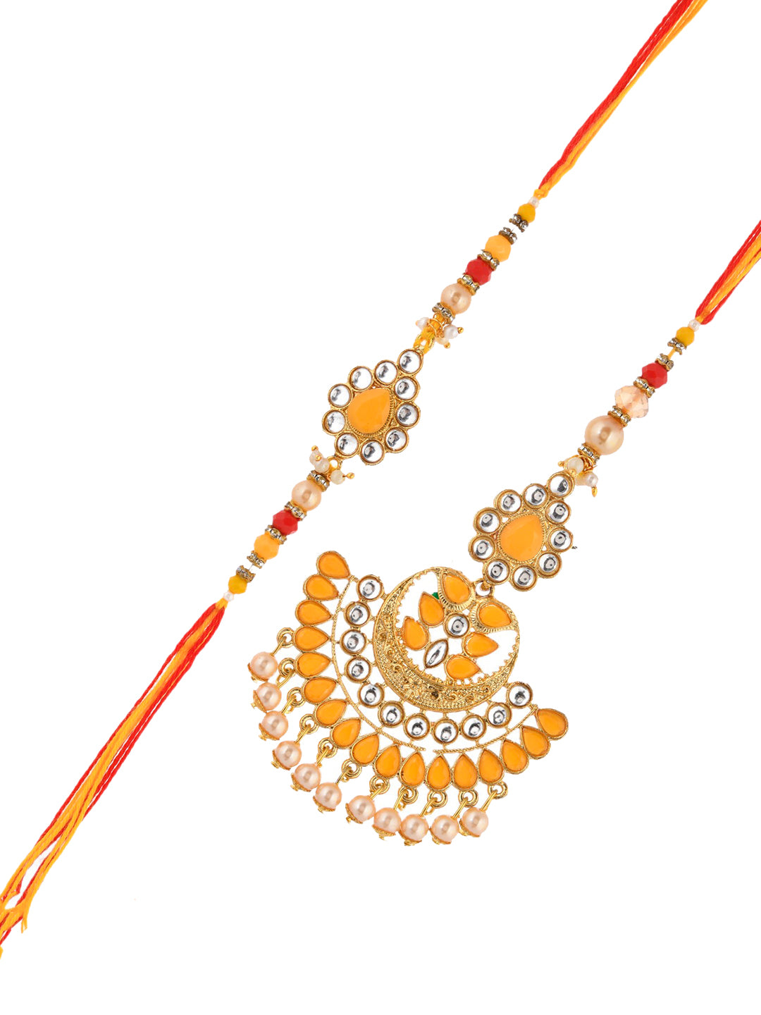 Tradition Stone work Bhaiya Bhabhi Rakhi