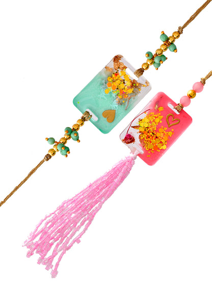 Handcrafted Resin Bhaiya Bhabhi Rakhi